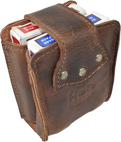 Miniatura 3 de Hide & Drink, Soporte de doble cubierta hecho a mano de cuero de grano completo - Bourbon Brown