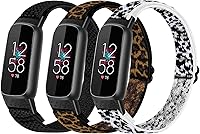 Vista 9 de Bandas elásticas de nailon compatibles con correas Fitbit Luxe para mujeres y hombres, elásticas, ajustables, transpirables, cómodas, correas