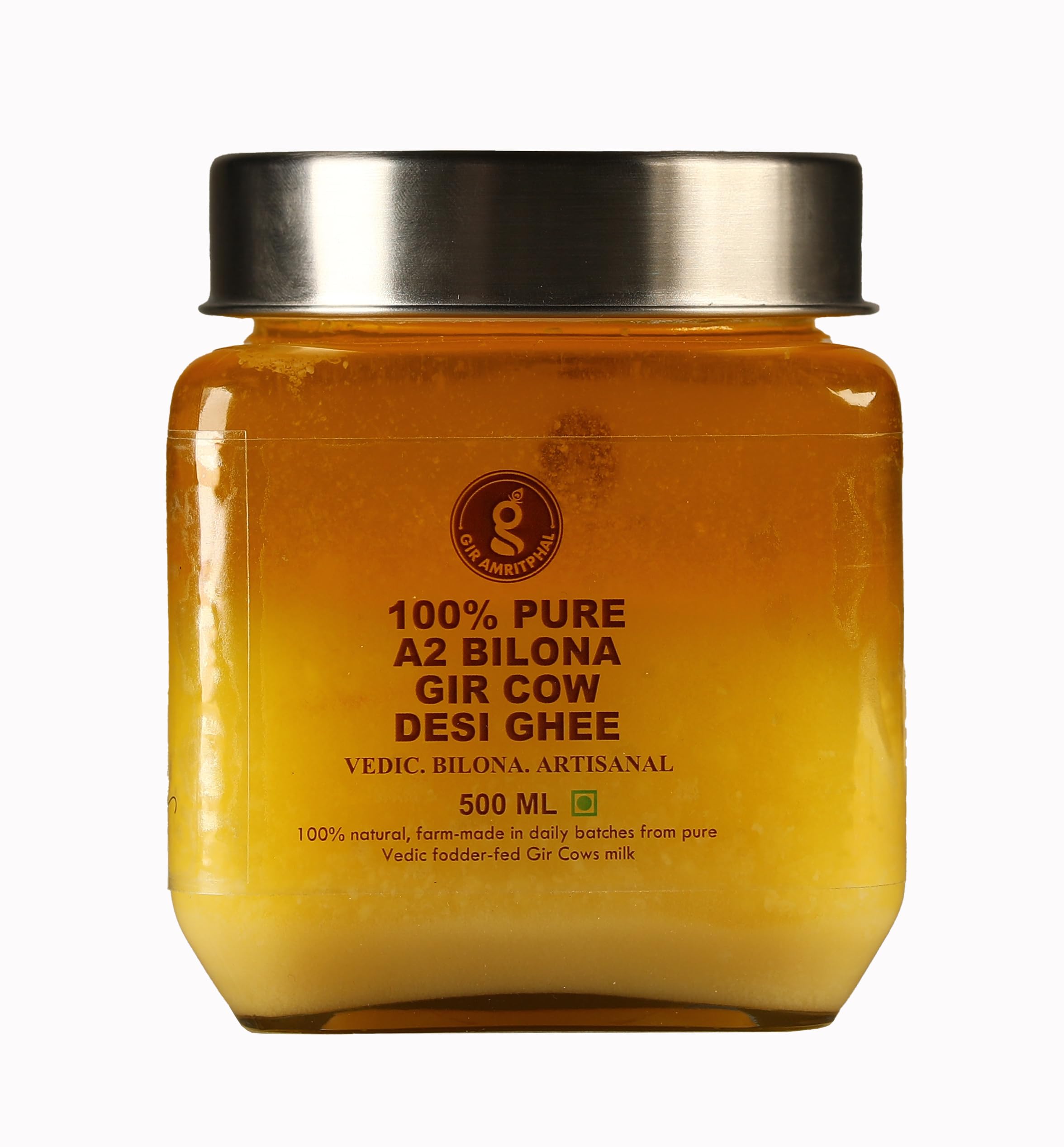 Gir Amritphal A2 Pure Ghee - 500 ml Glass Bottle, 100% Gir Cow Ghee, Vedic Bilona Method, Grassfed, Cultured, Premium & Traditional Ghee, Immunity Booster (Pack of 1) (B0D73MPMN6) Amazon Price History, Amazon Price Tracker