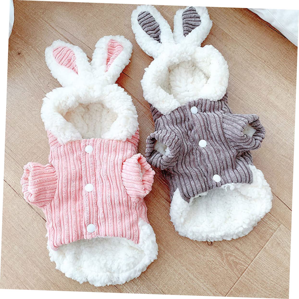 INOOMP 3 Pz Vestiti per Cani in Pile Vestiti con Cappuccio per Cuccioli Costumi Cosplay Felpa con Cappuccio Cosplay da Festa Oggetti di Scena Autunno e Inverno a Coste Rosa