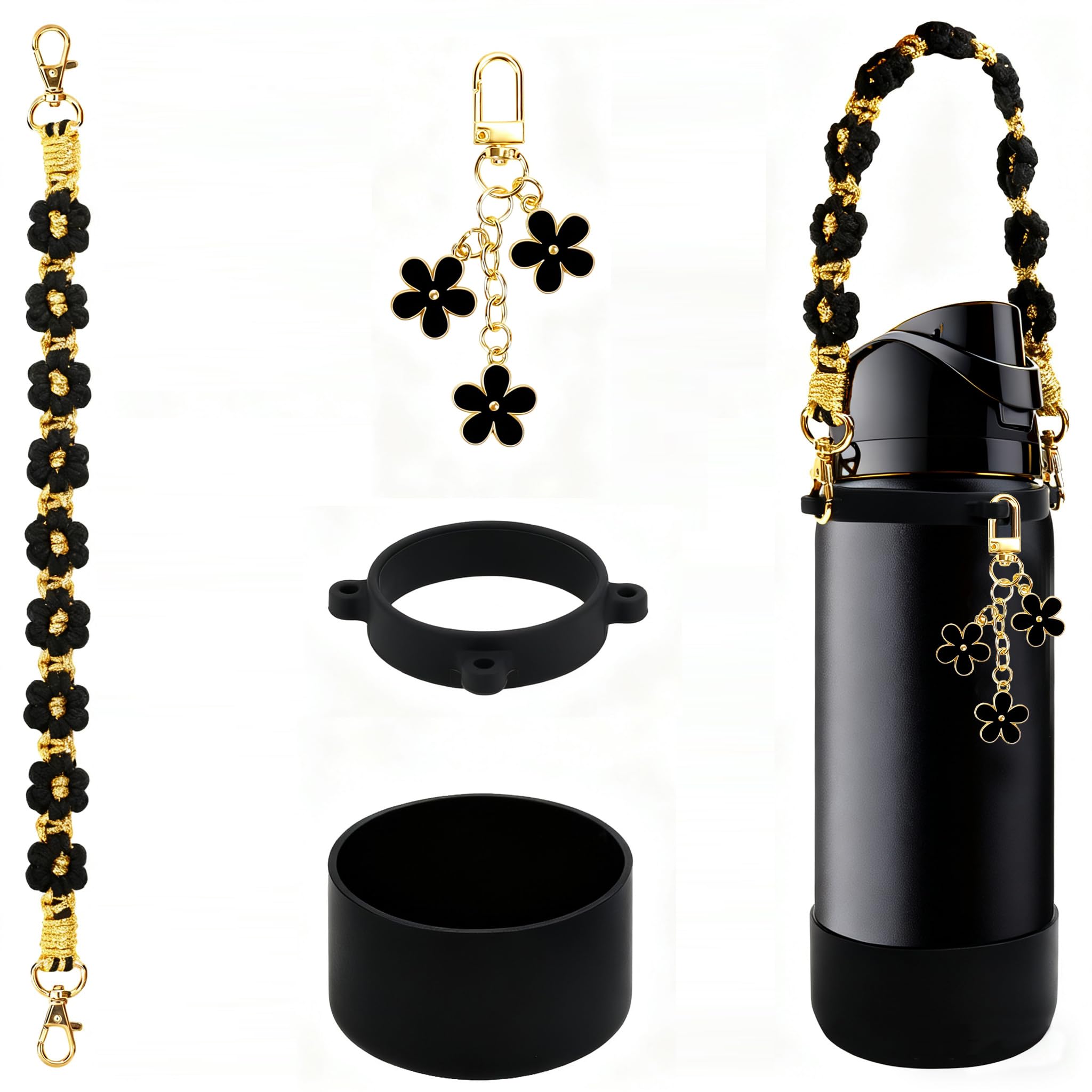 Comprehensive Compatible Owala Accessory Kit: Silicone Boots for 24oz & 32oz Bottles, Water Bottle Grip Tape, Bottle Seal Ring, Replacement Cap, Charms, Compatible with Owala FreeSip