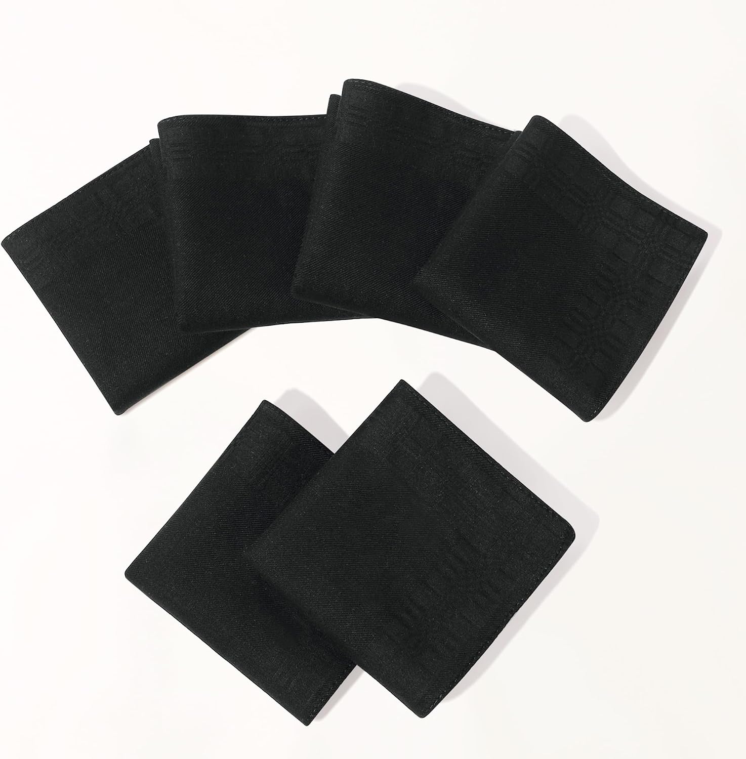 Black Handkerchiefs for Men Soft Cotton Solid-Black Hankies for Funeral