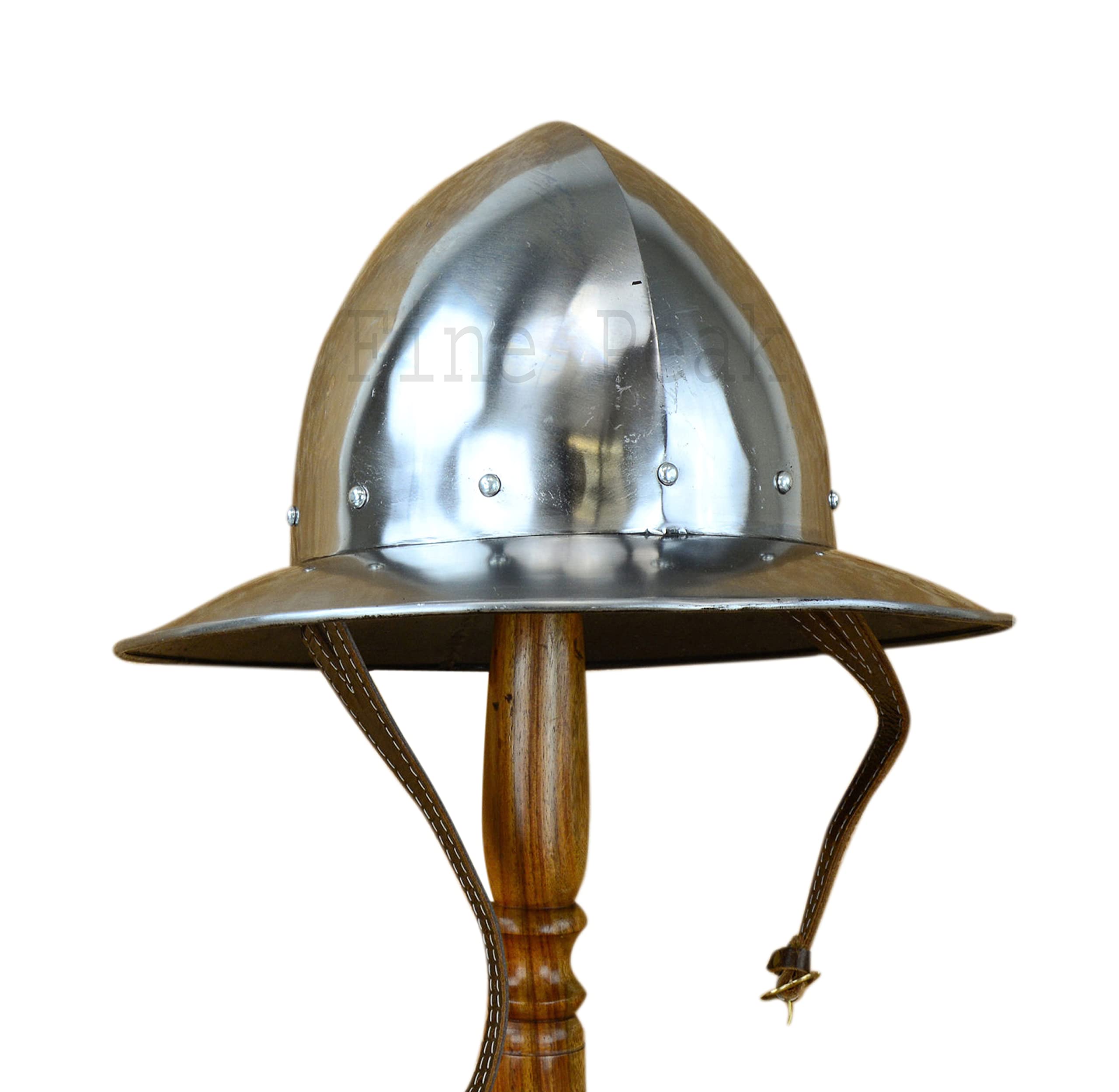 Fine Peak Medieval Kettle Hat Helmet 14th Century 18 Gauge Steel Viking Helmet Knight Helmet Spartan Viking Helmet Knight Helmet Spartan Helmet