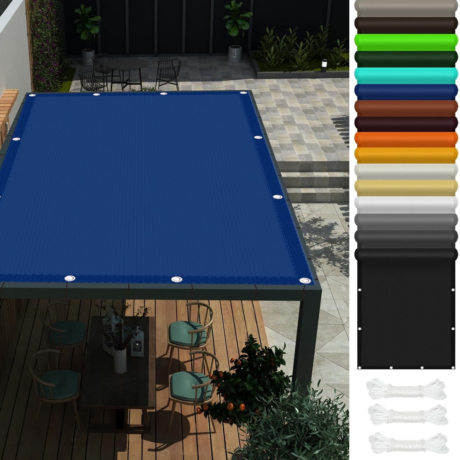 Voile d'ombrage rectangulaire anti UV pour supprimer la chaleur du patio