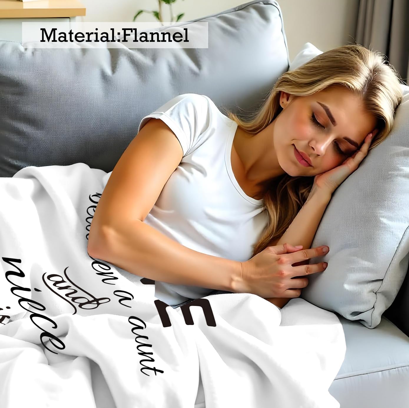 Aunt Blanket, Auntie Blanket Throw, Mothers Day Birthday Gifts for Aunts from Niece, Gifts for Nieces from Aunts Blankets Decor, Aunt Niece is Forever Blankets Bed Throw 50x60 Inches - Image 4