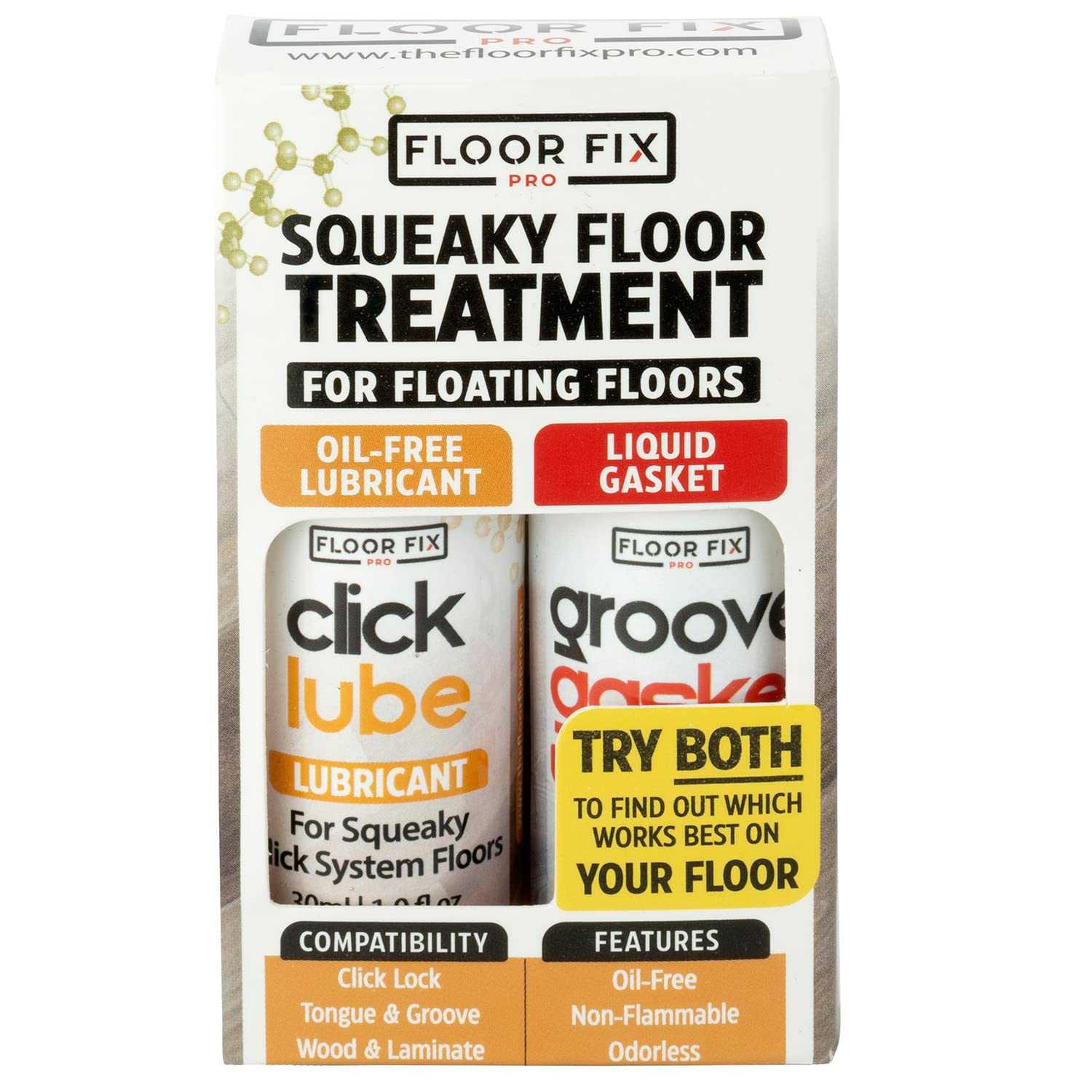 FloorFix Pro Squeaky Floor Treatment (Replaces Stop Creak) Lubricant & Liquid Gasket for Fixing