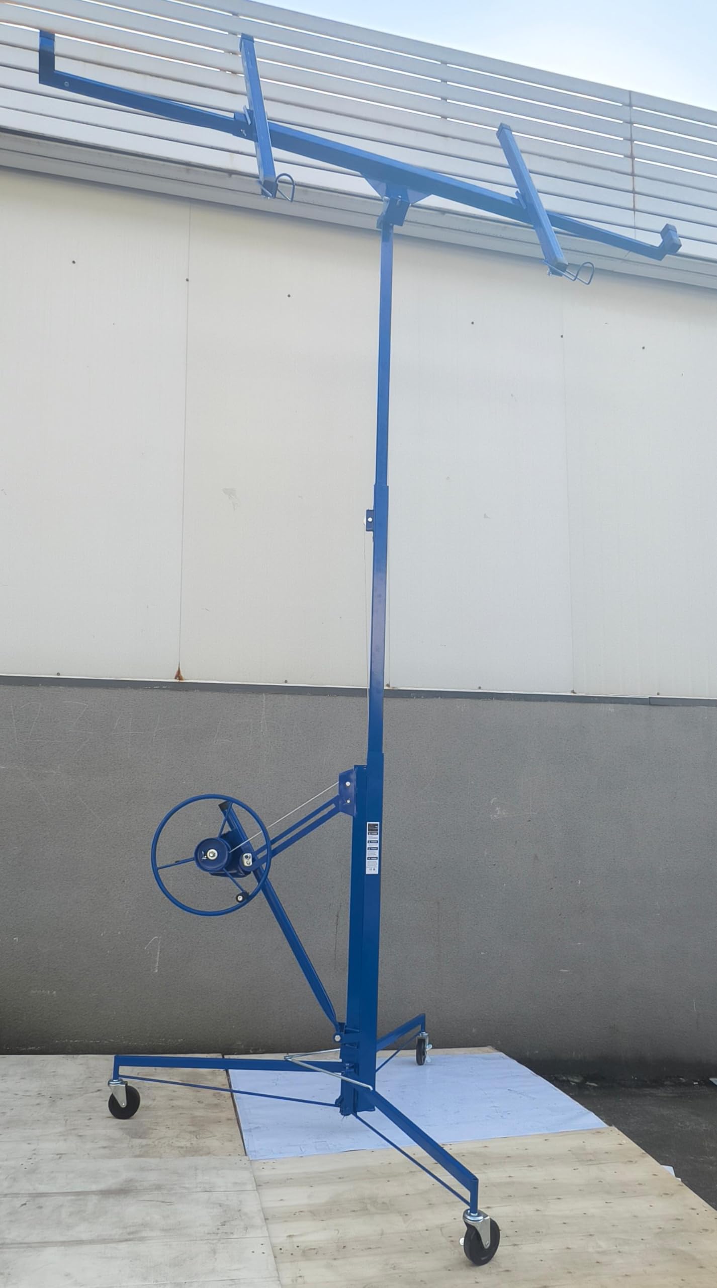 KATSU Tools Podnośnik do płyt kartonowo-gipsowych 3,4 m, udźwig 68 kg, wysokość podnoszenia do 325 cm, składane narzędzie do podnoszenia płyt gipsowo-kartonowych z kółkami, model 181012