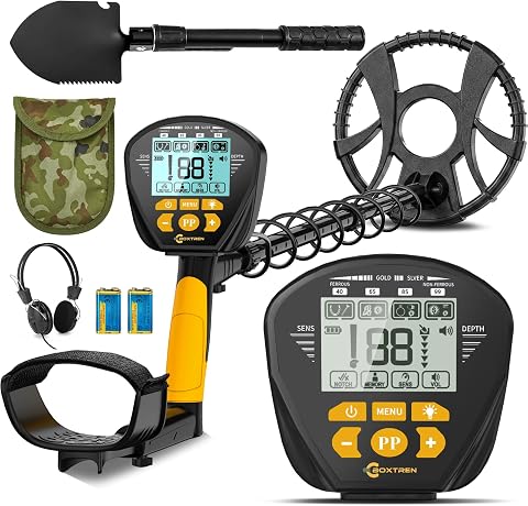 Higher Accuracy Metal Detector for Adults with Backlit LCD, Waterproof 10" Coil,