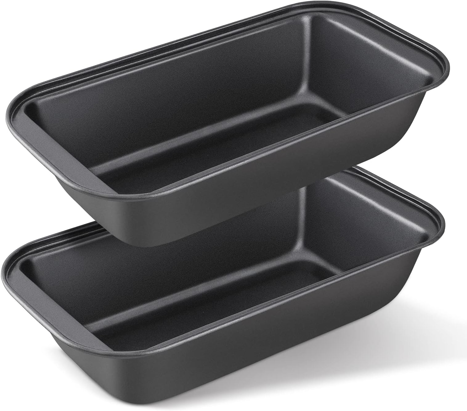 KITESSENSU Carbon Steel Nonstick Loaf Pan with Easy Grips Handles for Baking Homemade Bread, Brownies and Pound Cakes, Set of 2, Gray