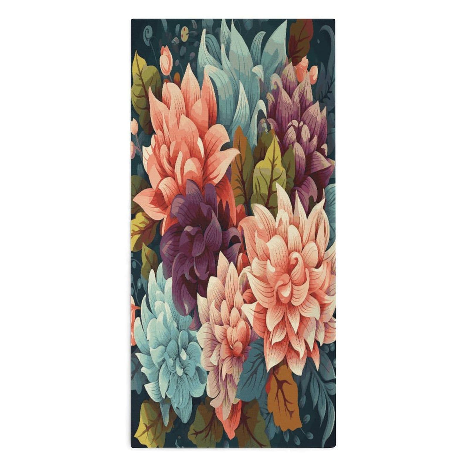 Fodpand Style Flowers As Background Microfiber Towels, Decorative Bath Towel Soft & Lightweight, Hand Towels Multipurpose Use For Bathroom, Pool, Gym, Spa, And Hotel Use