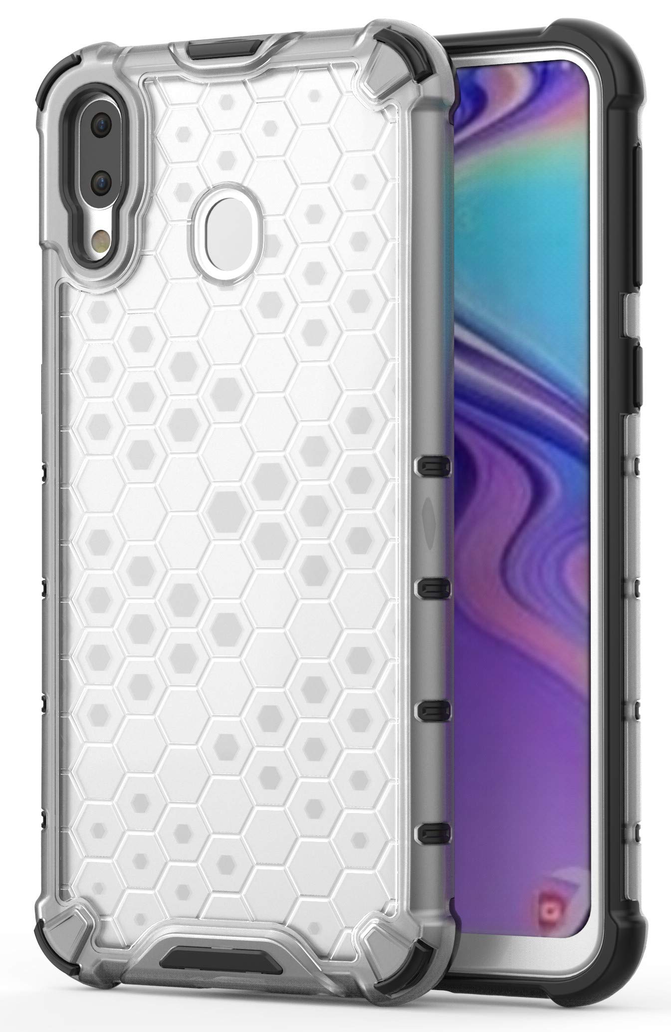 Glasgow Back Case Cover Compatible with Samsung Galaxy M20 (Honeycomb Pattern) - Transparent (B08T9T6CXM) Amazon Price History, Amazon Price Tracker