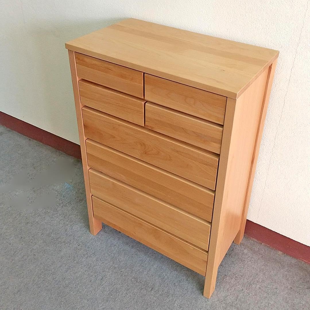 美品 FUJISHI家具 天然木アルダー チェスト 6段9杯 フジシ 送料無料 幅