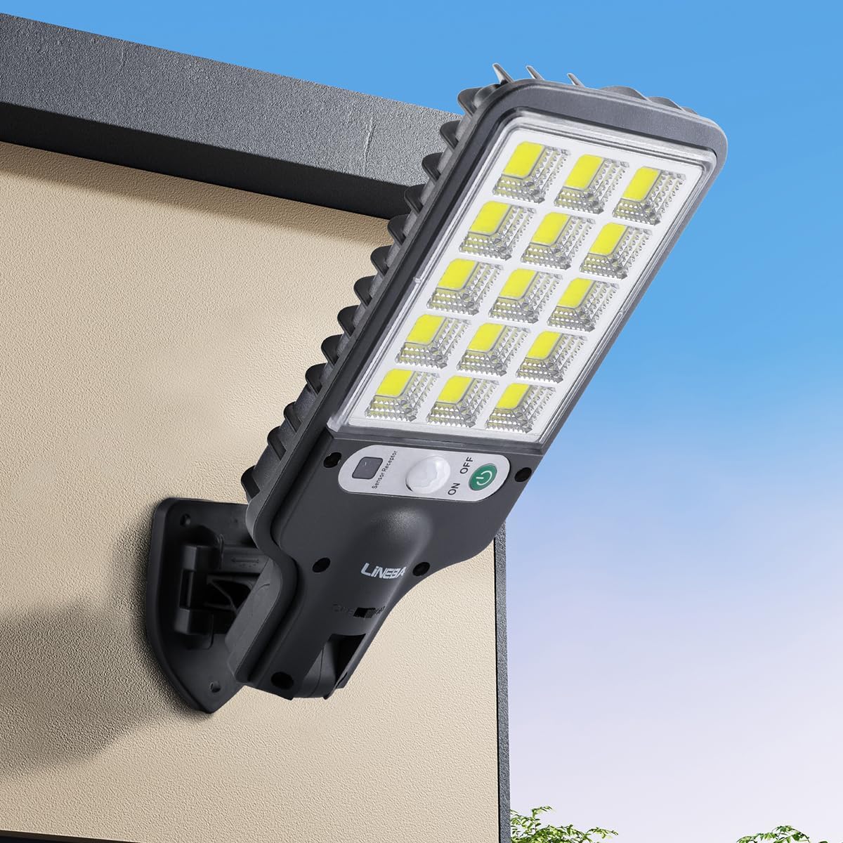 Solar Light Outdoor Waterproof, Solar Powered Motion Street Lights for Outside Dusk to Dawn with Motion Sensor and Remote Control, 180 COB Bright Security Light for Yard Outside