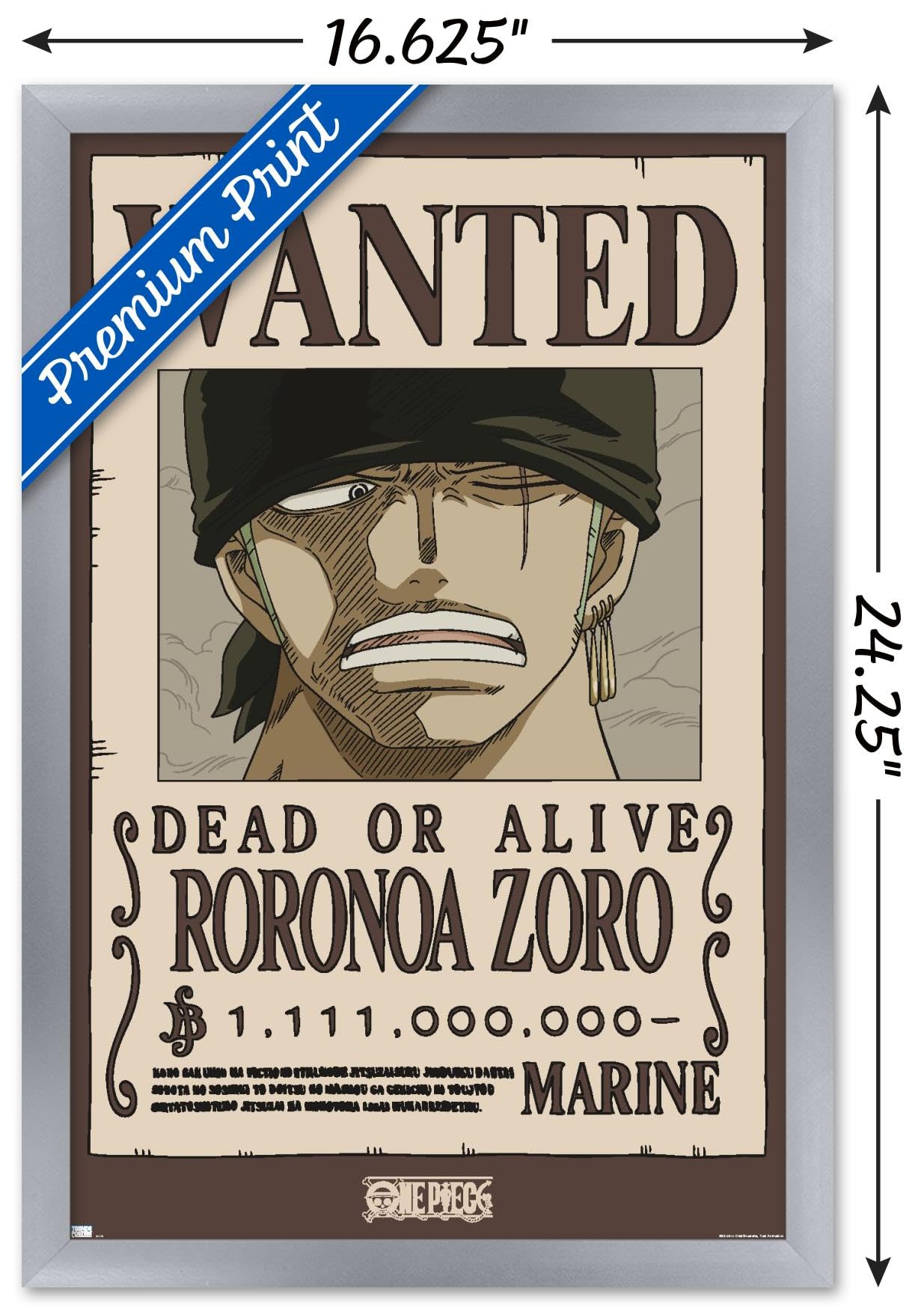 Amazon.com: One Piece - Roronoa Zoro Wanted Poster Wall Poster