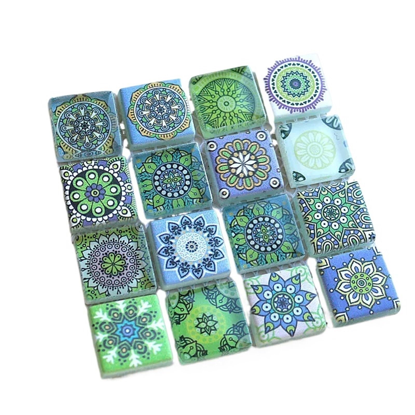 Vaeltor Green 300G Assorted Bohemian Glitter Glass Mosaic Tiles For Diy Crafts Blue