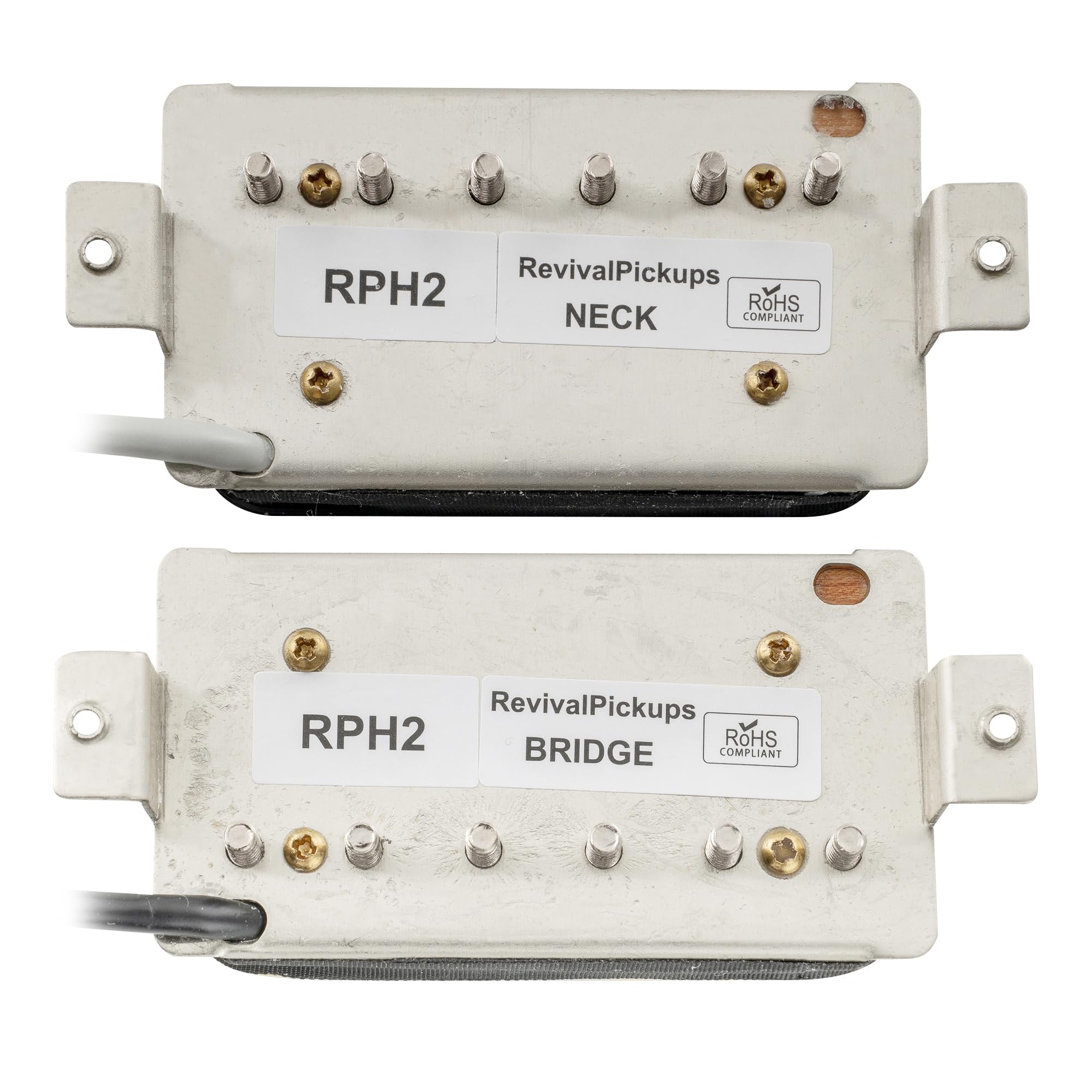 The Revival Pickups RPH2 Hotwired Alnico 5 Descubierto Pastilla Humbucker Set para Guitarra Eléctrica, Negro