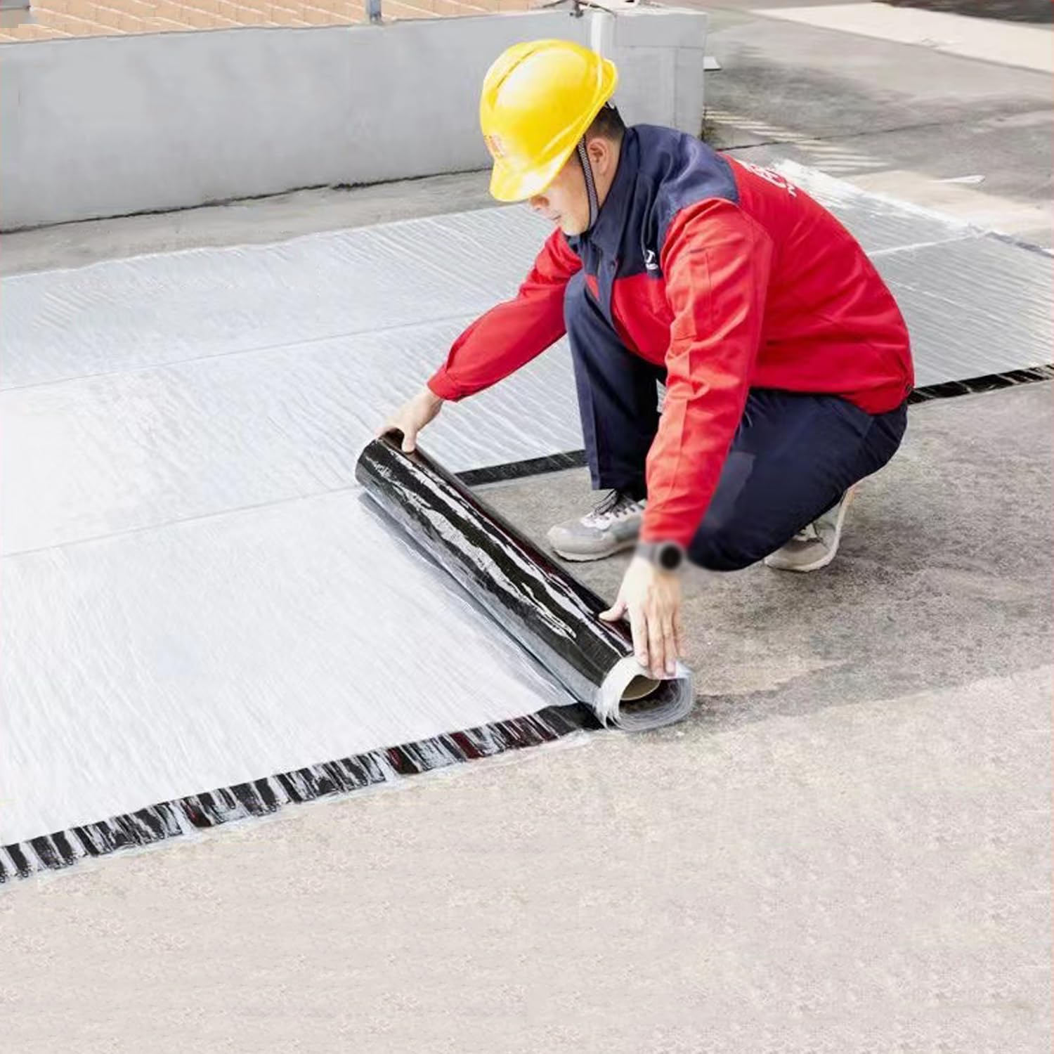 Banda Autoadhesiva Bituminosa,Impermeable,Cinta Sellador Adhesiva para Fugas de Agua,Aislamiento Reflectante,para Reparación de Cubiertas y Fisuras en Edificios,Personalizable (0.8x5m)