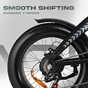 Aoki Flex Go Foldable Electric Bicycle | 48V 250W Hub Motor | 70km Range | 12.8Ah Removable Samsung Battery | 20" Fat Tyres | 25kmph Speed | Black gallery image
