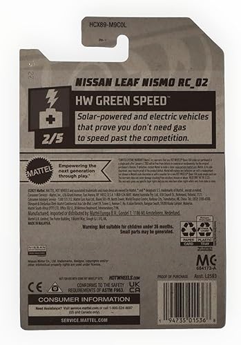 Miniatura 2 de Hot Wheels 2022 -Nissan Leaf RC_02- HW Verde Speed 2/5 [Azul] 100/250