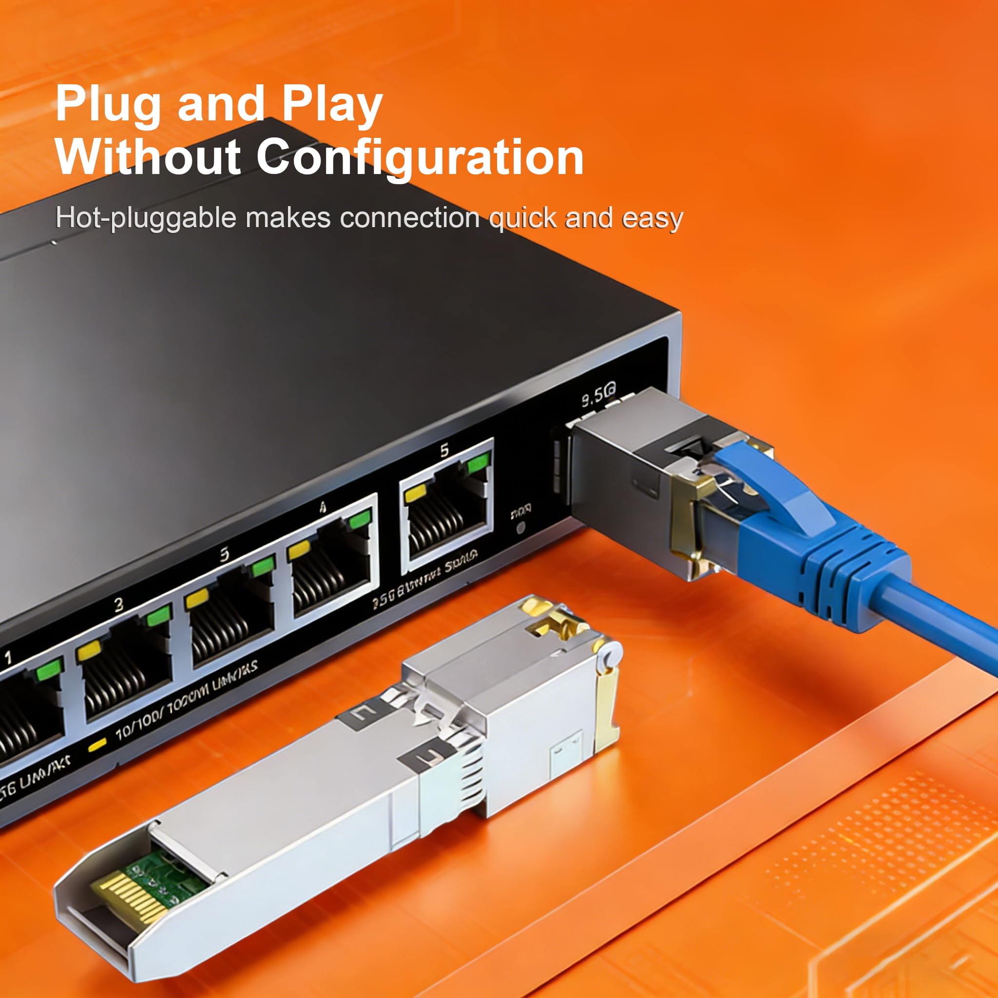 Amazon.co.jp: 10GBase-T SFP+ 銅 RJ45 モジュールトランシーバー、RJ