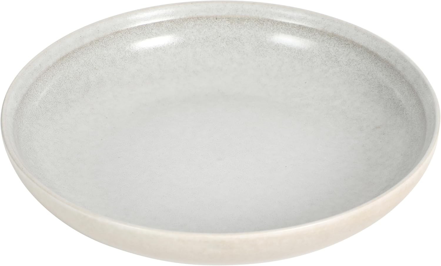 Gibson Elite Beckett 4-Piece Ash White Dinner Bowl Set – Reactive Glaze Stoneware – Shallow Pasta Bowls – Round Wide-Rim Design – Microwave & Dishwasher Safe
