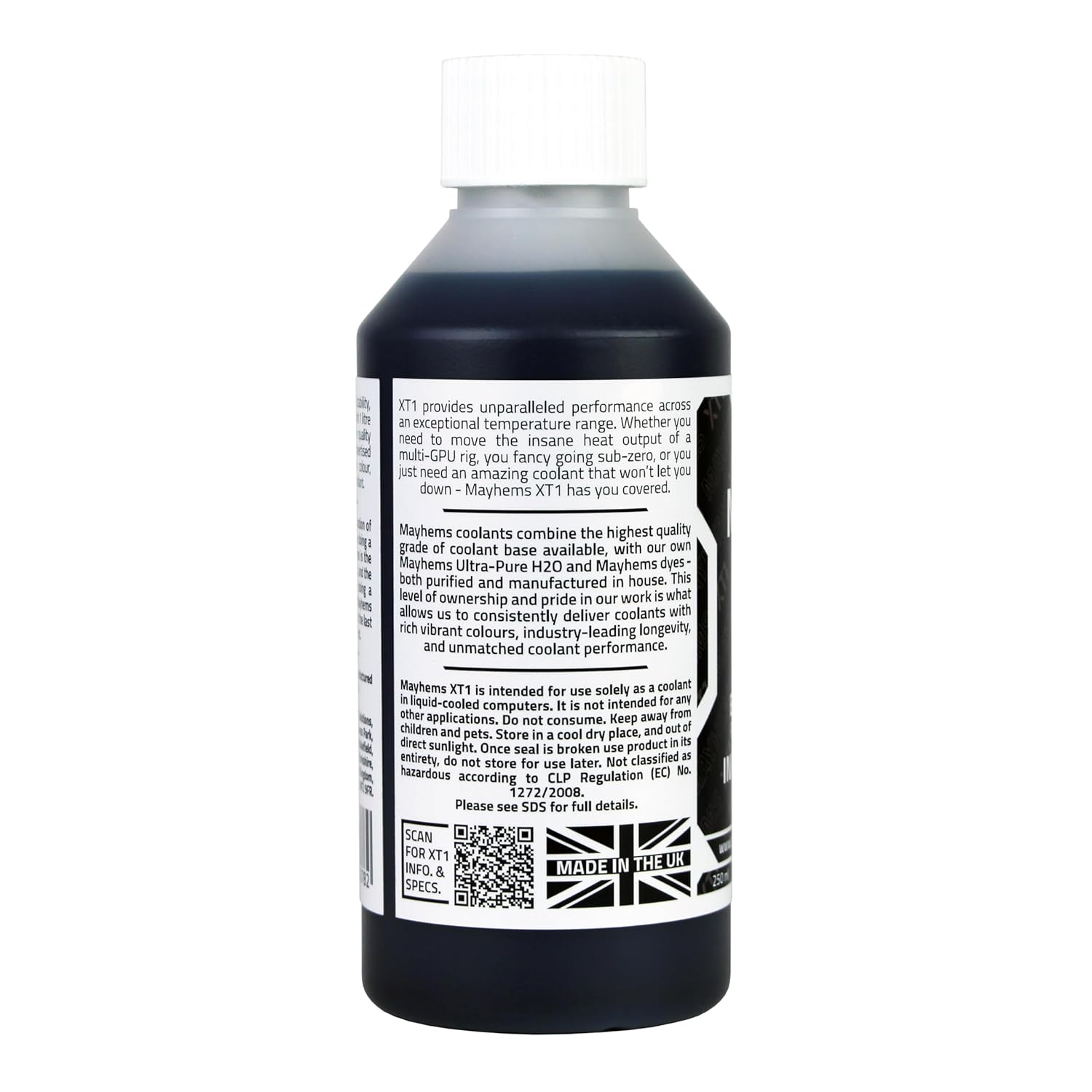 Mayhems - XT1 Concentrate PC Coolant - Computer Water Cooling Fluid - Liquid Cooling, Thermal Performance Series, 250 ml, Infinite Void Black