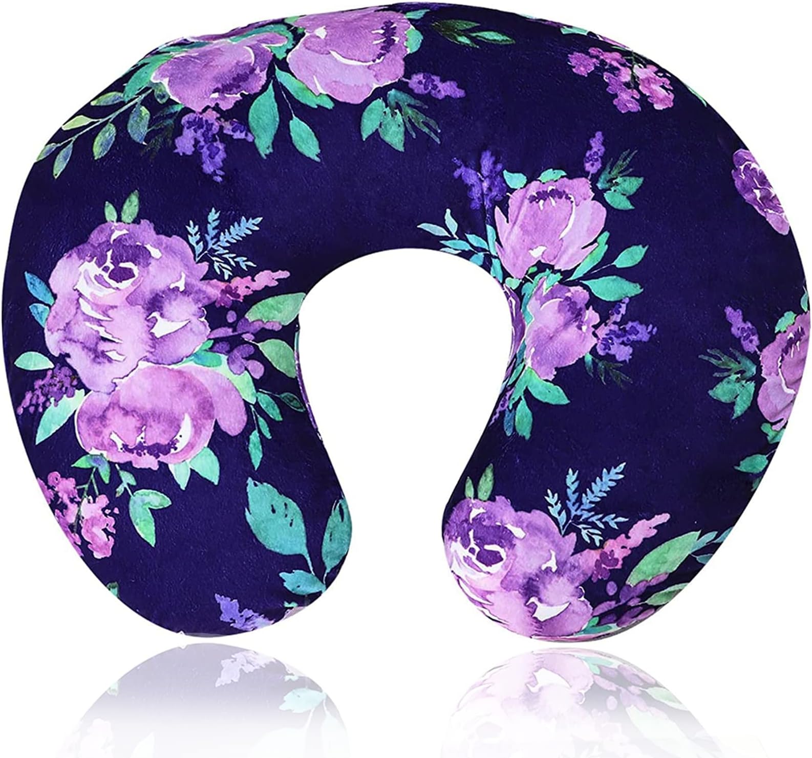 TANOFAR Nursing Pillow Covers, Purple Floral Feeding Pillow Cover Girls, Minky Breastfeeding Pillows Cover, Soft Fabric Fits Snug On Infant, Watercolor Flower