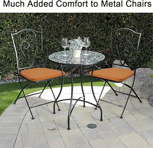 Miniatura 3 de BUYUE Cojín de metal para silla de 14 pulgadas con magnético, 1 pieza, de piel sintética, de lujo, impermeable, antideslizante, para cocina,