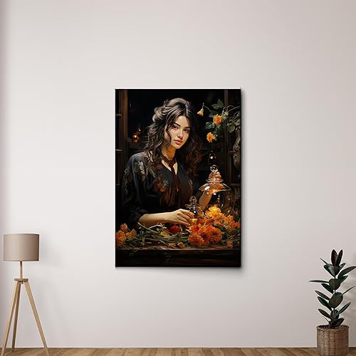 Yoga Wall Art, Canvas Prints Yoga Meditation Studio Room Decorations Tie Dye Hippie Psychedelic Poster with Frame Meditating Peace Wall Art Hanging