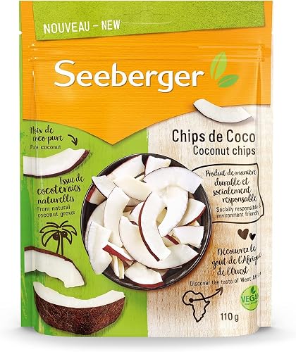 Seeberger Chips de coco : Lamelles de coco d’Afrique de l’Ouest croquantes - sav
