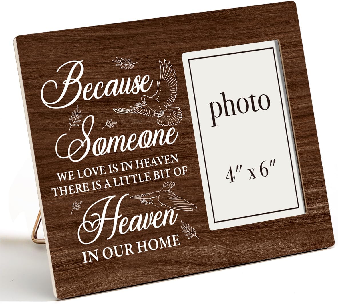 Memorial Gifts Wood Picture Frame, in Memory of Loved One Gifts, Sympathy Gifts for Loss of Mother Father Sister Brother Grandma Grandpa Wife Husband Picture Frames, 4 x 6 Inch Photo