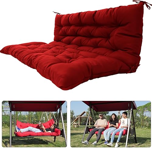 Miniatura 13 de Cojines de columpio para porche, cojines de columpio de 55 pulgadas para muebles de exterior, impermeables, repuesto de cojín grueso mejorado,