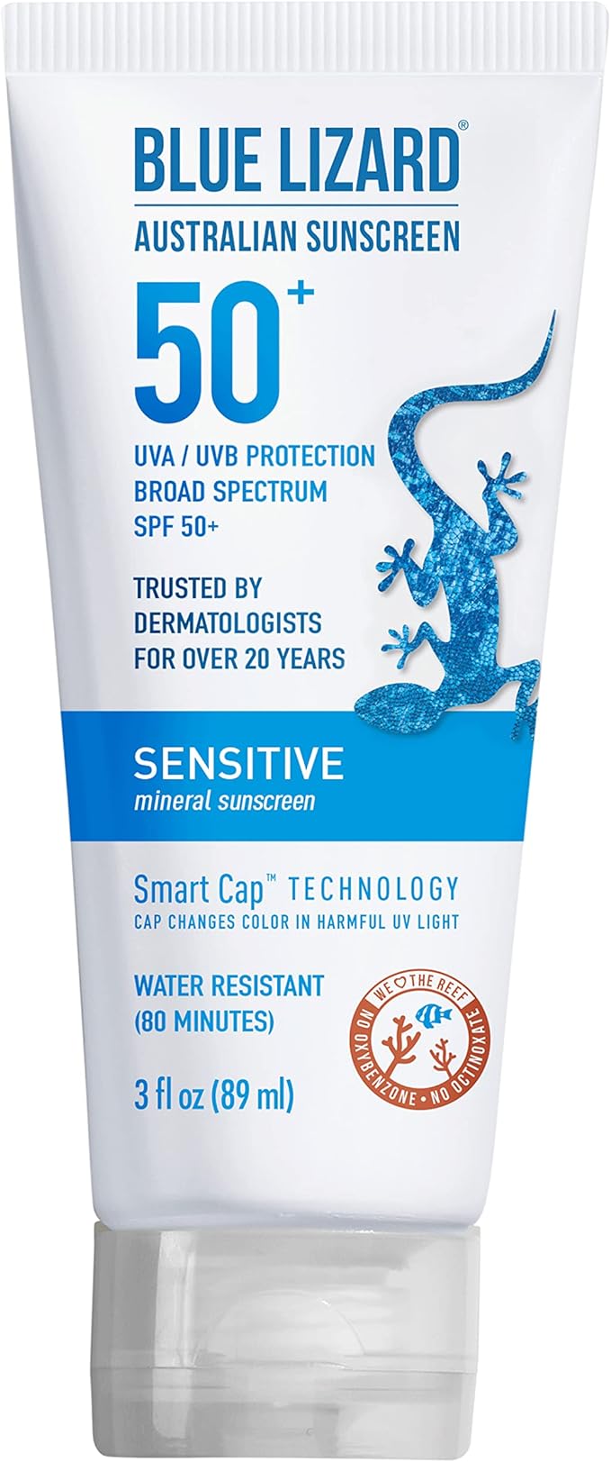 Blue Lizard SENSITIVE Mineral Sunscreen with Zinc Oxide, SPF 50+, Water