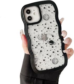 ZTOFERA for iPhone 12/12 Pro Case 6.1" with Star Space Pattern,Black