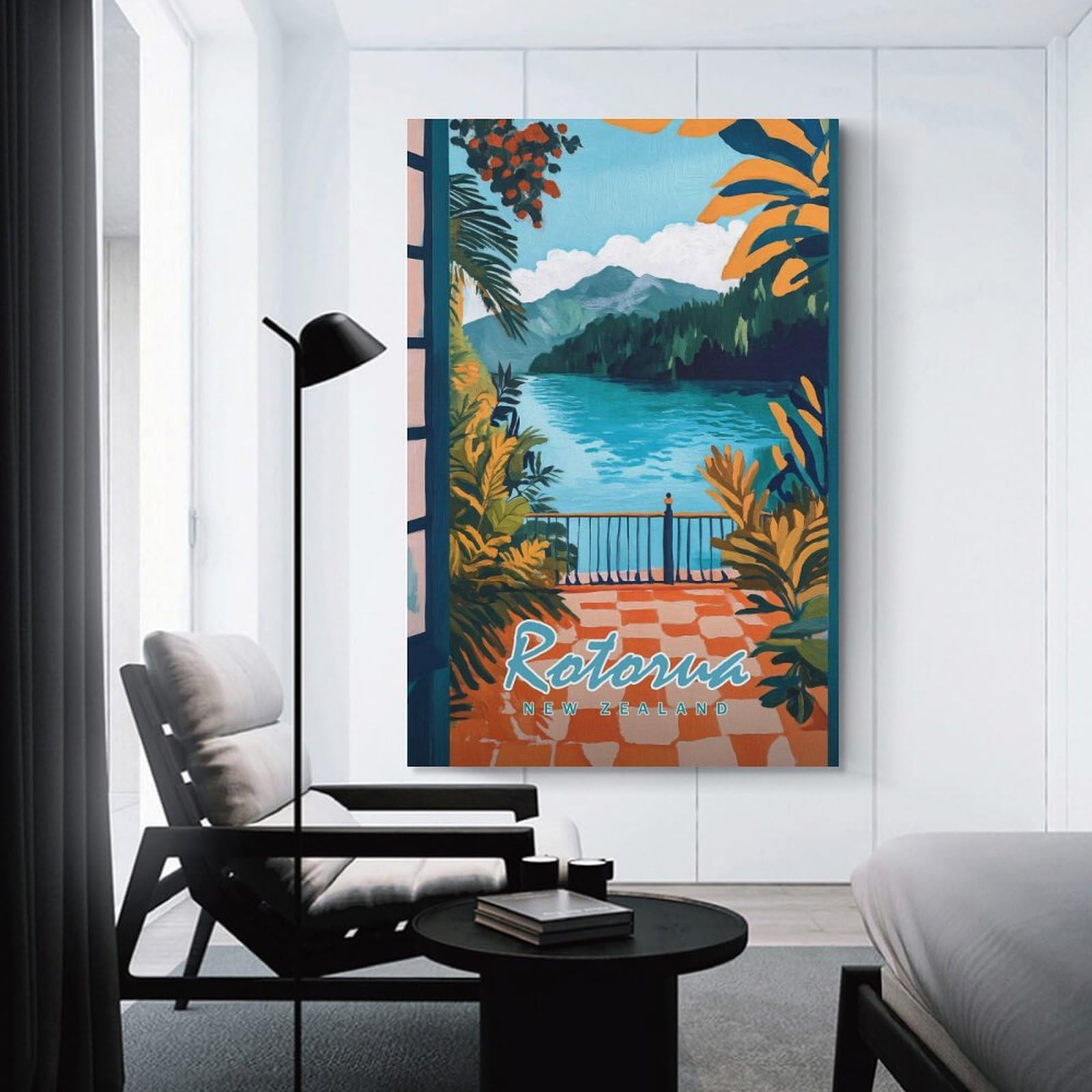 Junmoney Room Decor Wall Art Rotorua, New Zealand, 24x36inch(60x90cm), for Wall Displays, Bedrooms Or Room Updates, An Easy Match for Collected Prints