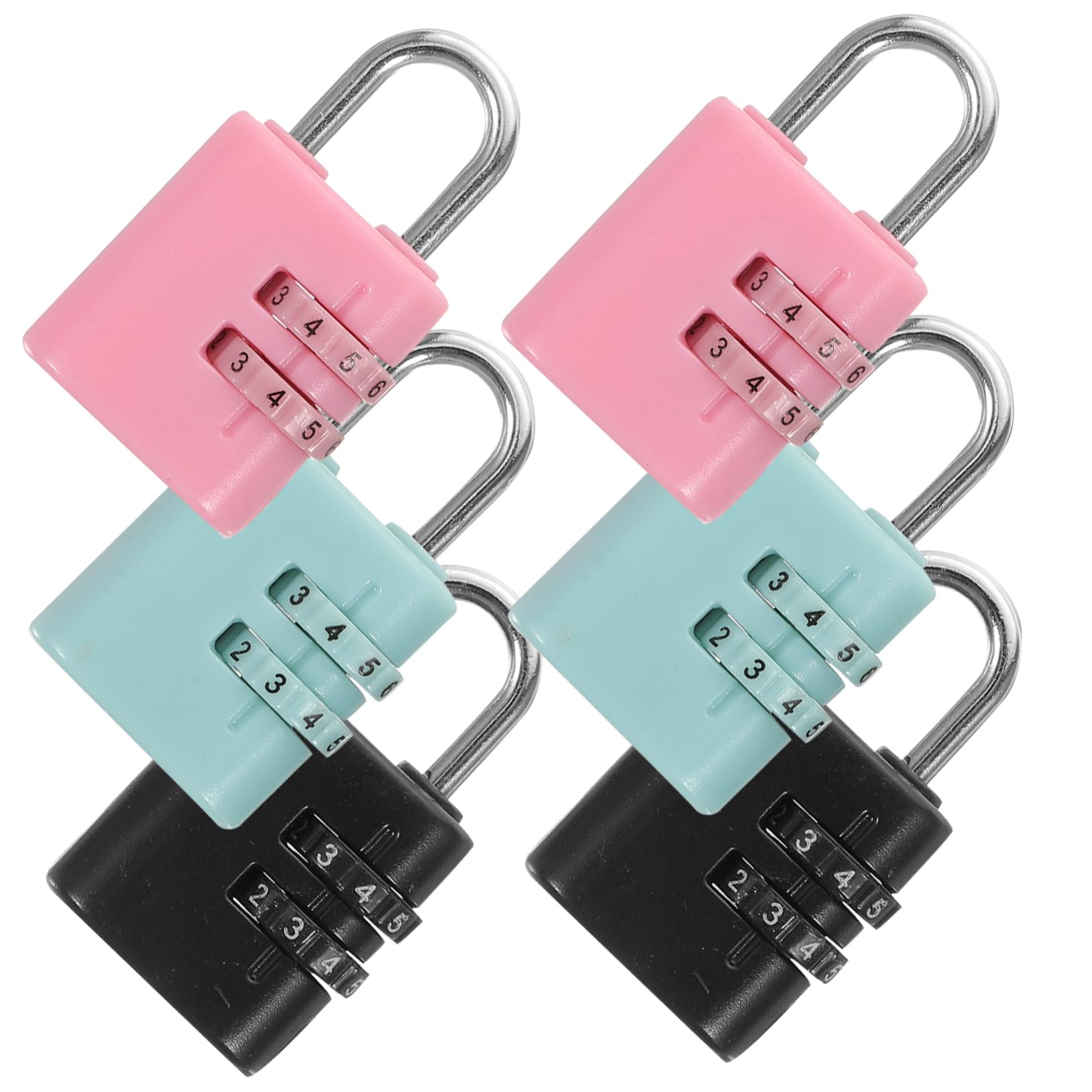 KALLORY Boys and Girls Locker Lock Thin Combination for Children 6pcs Set Durable Easy to Use