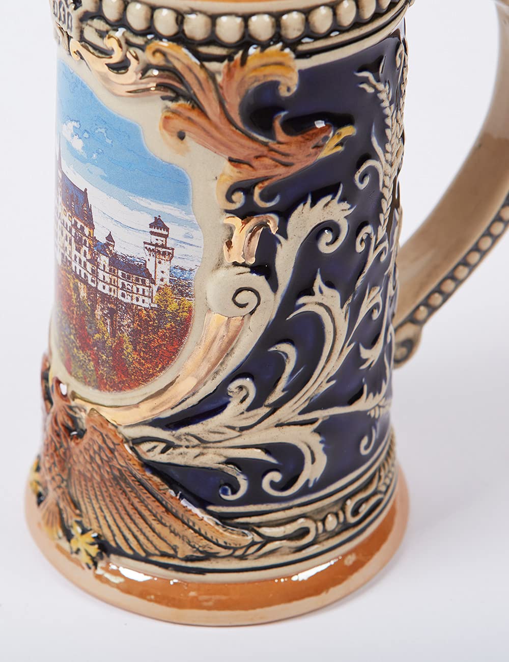 Bierkrug Mit Deckel Deutscher Bierseidel Steinkrug Oktoberfest Trinkbecher Bayern Geschenk Für Männer Vater Bierliebhaber Keramik 700ml