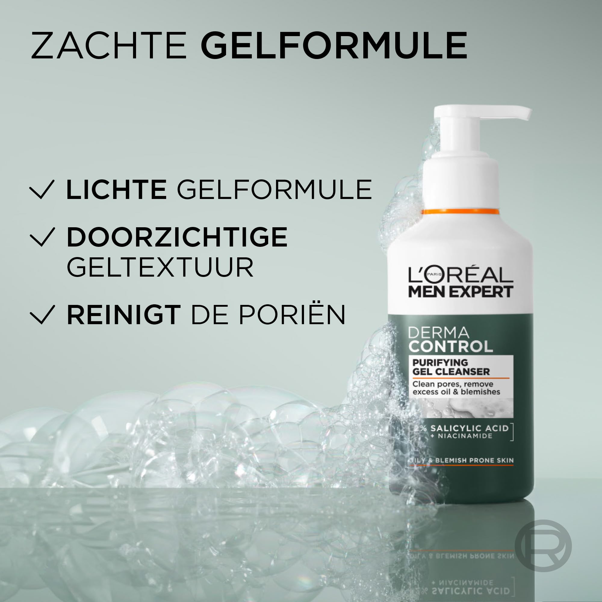 L'Oréal Paris Men Expert Derma Control Oczyszczający Żel do Mycia Twarzy z Niacynamidem, 260 ml