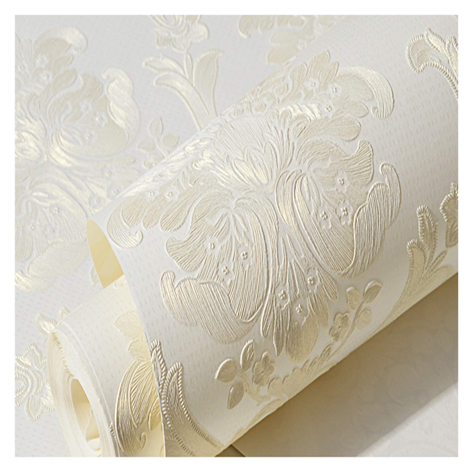 Carta da parati Carta Da Parati Autoadesiva Bianca European 3d Flowers Camera Da Letto Soggiorno TV Carta Da Parati TV, 0.53x3m / 0.53x6m / 0.53x9m (Size : 0.53X6M)