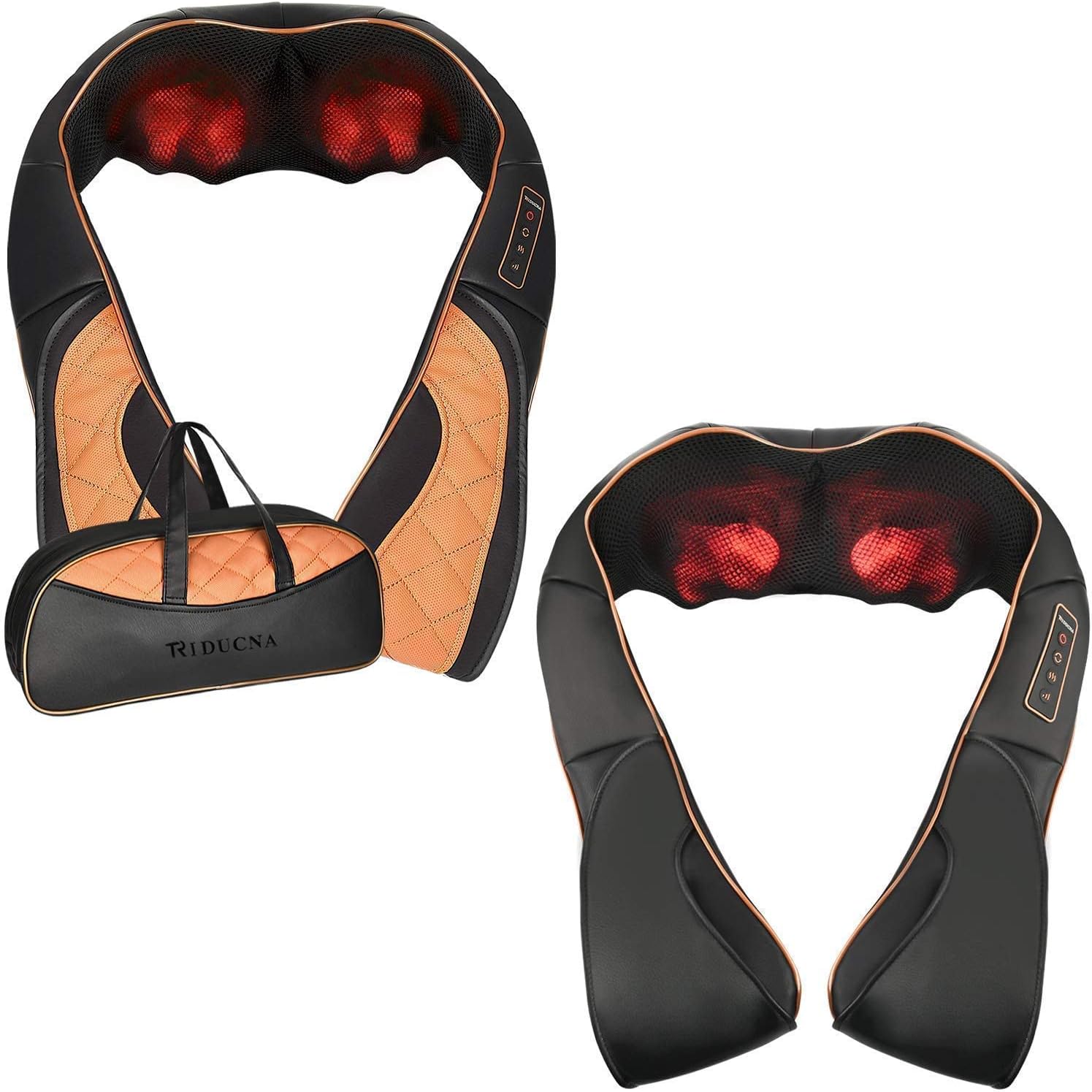 Shiatsu Neck Shoulder Back Massager with Heat and Carry Bag, Electric Massage Pillow with Deep Tissue Kneading for Lower Back, Calf, Leg Massage - Shiatsu Back Neck and Shoulder Massager with Heat