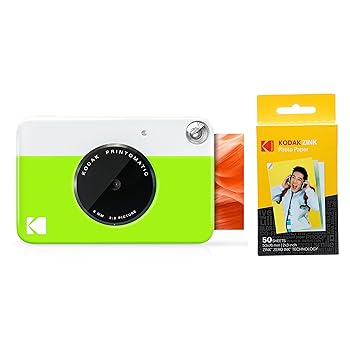 Kodak PRINTOMATIC Digital Instant Print Camera with Paper 50-pack Bundle Green