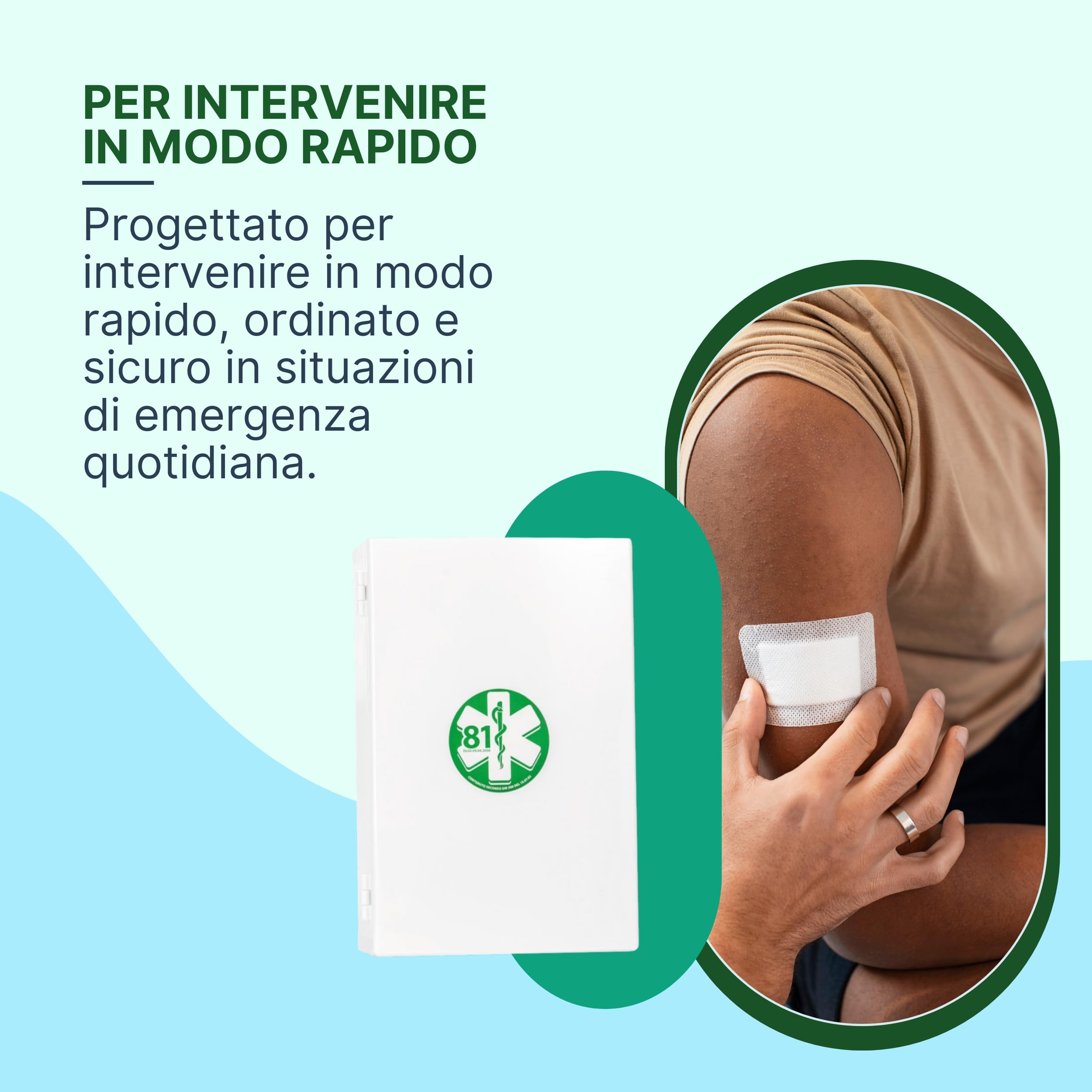 REMEDIA ONE - Cassetta Pronto Soccorso Aziende Allegato 1 - Cassetta Primo Soccorso 3 Ante, 2 Ripiani Interni e Chiusura a Scatto, Bianco