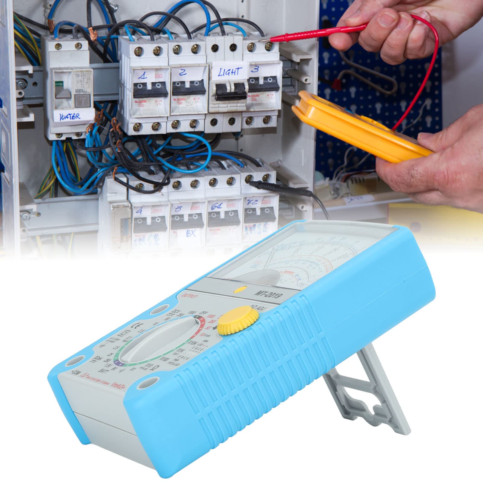 AMONIDA Pointer Multimeter für 9V-Batterietest, Heimlabor
