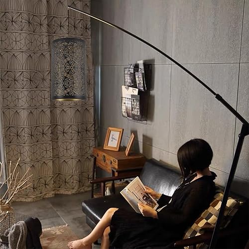 Miniatura 7 de Pantalla de lámpara mediana,Pantalla de metal con patrón de flores talladas,Pantalla de estilo moderno para lámpara de mesa y lámpara de piso,7.9 x