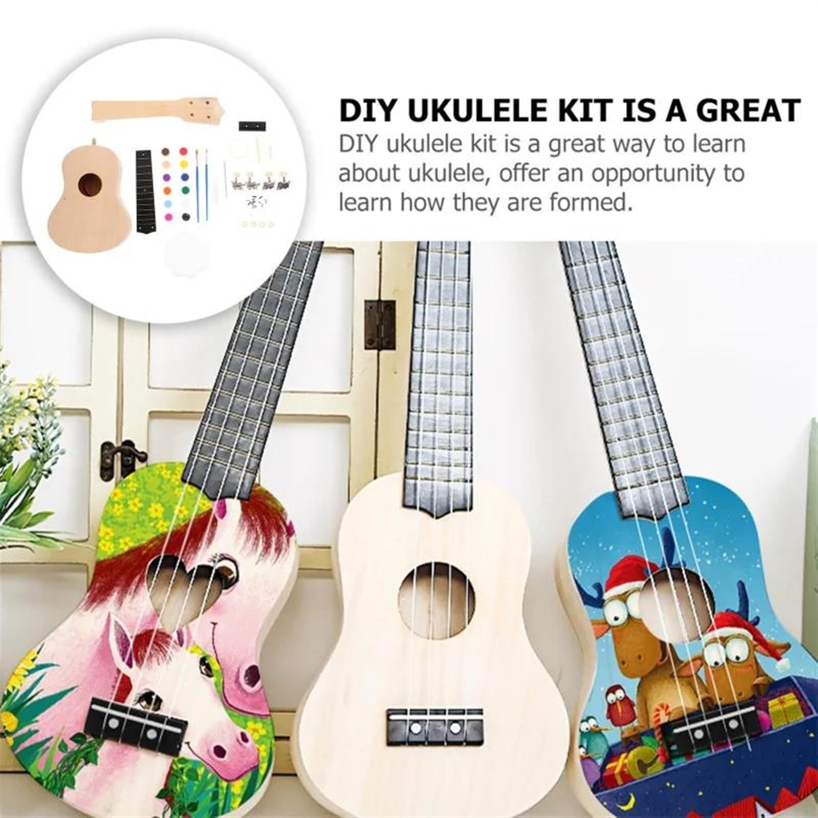 Ukulele per principianti Kit Fai Da Te Per Chitarra Ukulele Da 17 Pollici Semplice E Divertente