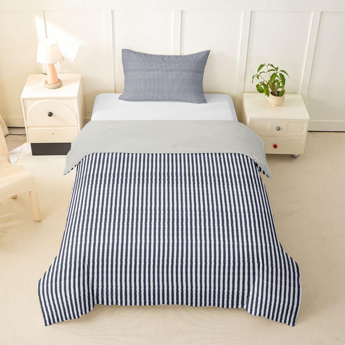 Feelyou Navy Blue Duvet Cover Toddler Size