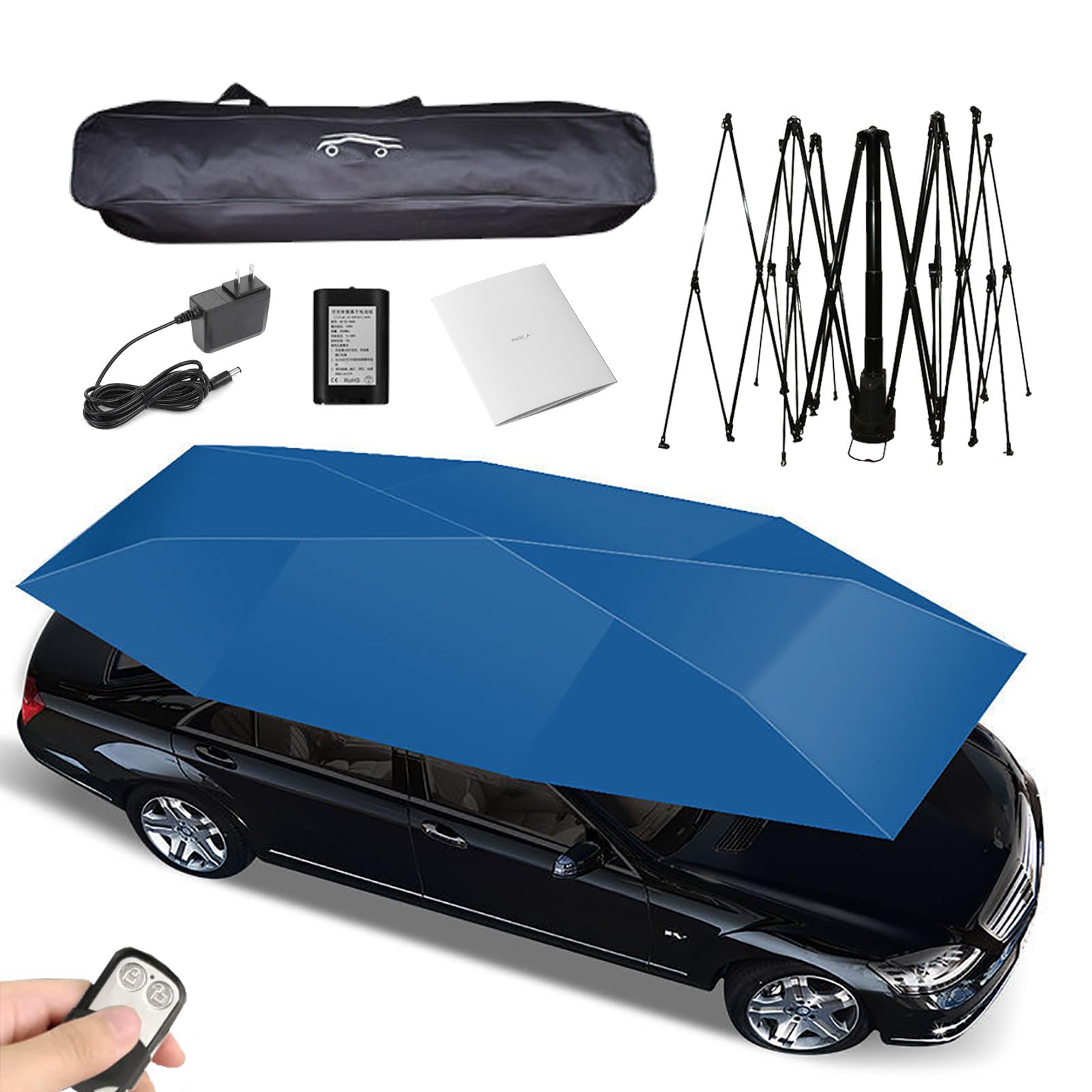 Fully Automatic Manual Portable Car Tent Umbrella UV Protection Sun Roof Cover E - Foto 9
