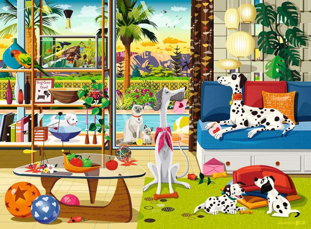 Ravensburger Pets of Palm Springs 500 Piece Jigsaw Puzzle | Unique Piece Design | Softclick Technology | Ideal Gift for Puzzle Enthusiasts
