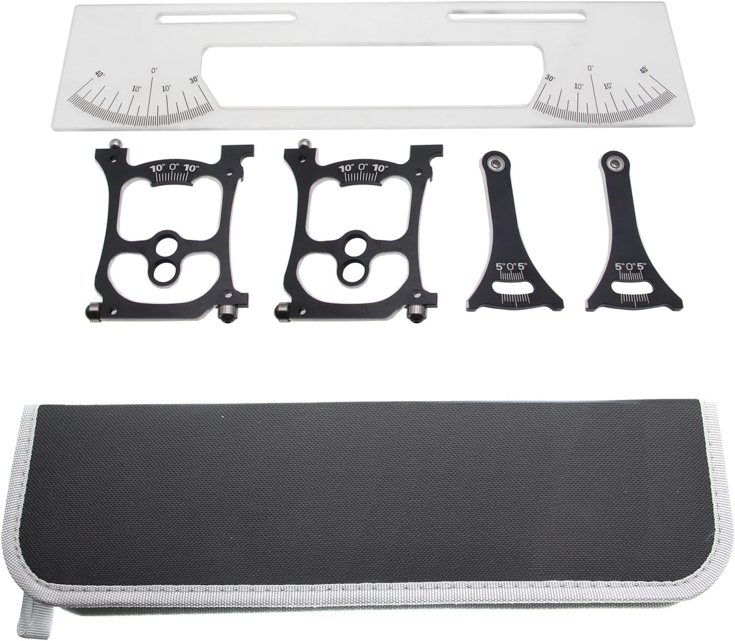 1/10 RC Car Setup System, Aluminum Camber Toe Slip Angle Gauge,Professional RC Car Alignment Tool,1/10 1/12 pan car Adjustable Suspension Setup Station,Black