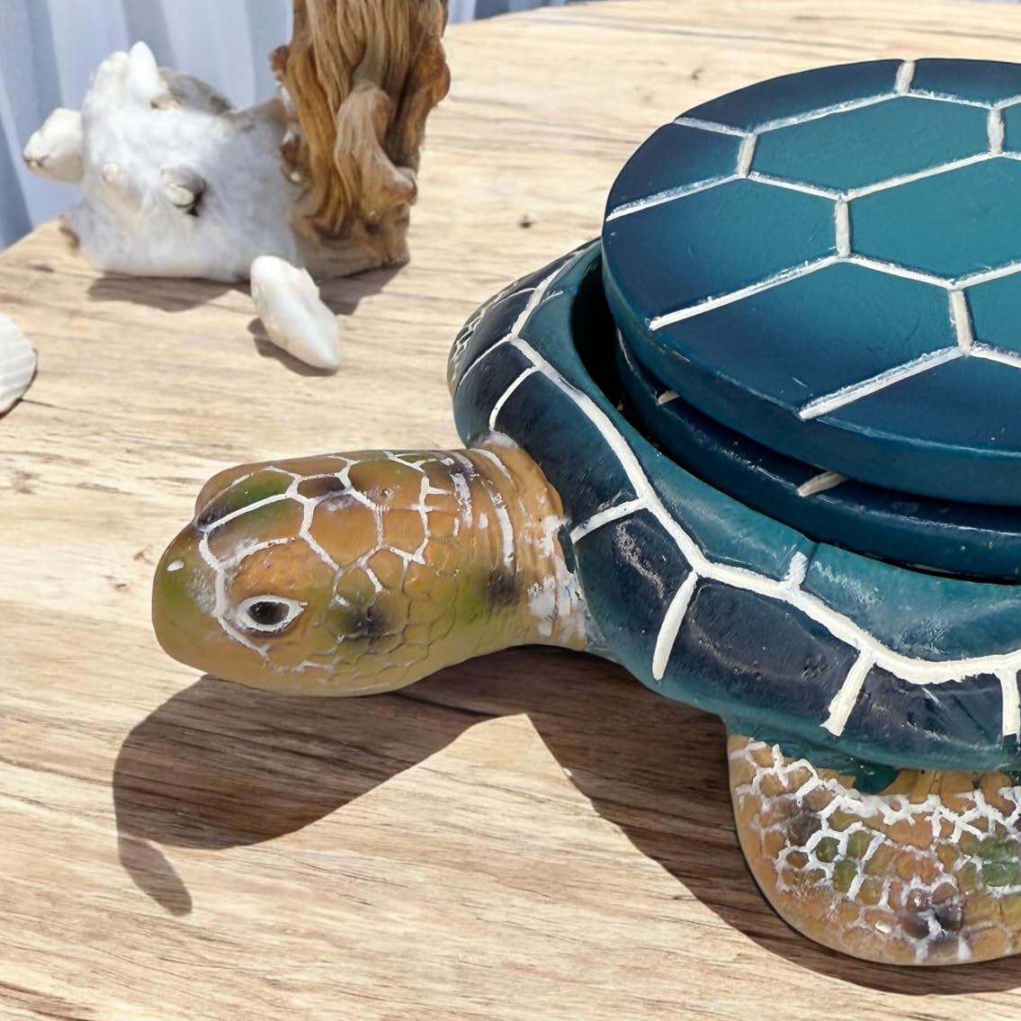 Amazon.co.jp: ウミガメコースターセット - 海岸の海辺の装飾 - 明るく